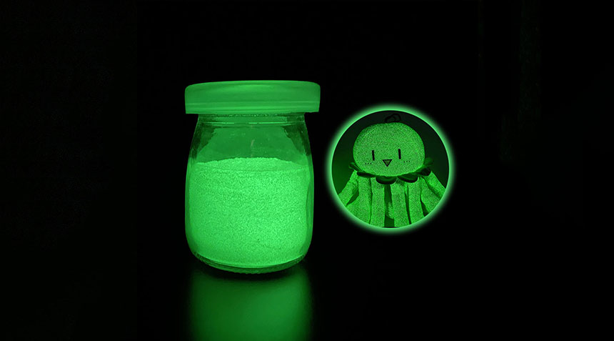 Green glow in dark pigment for kids toys