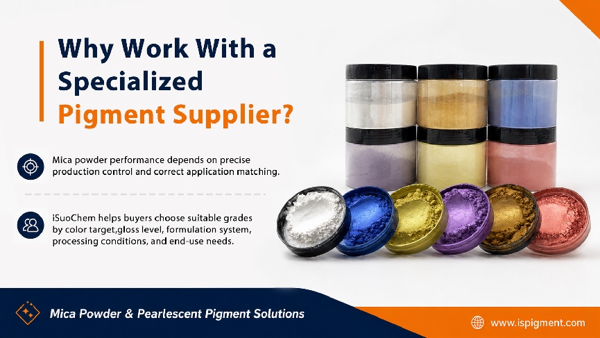 Mica powder for pearlescent shimmer metallic and color effect pigment applications