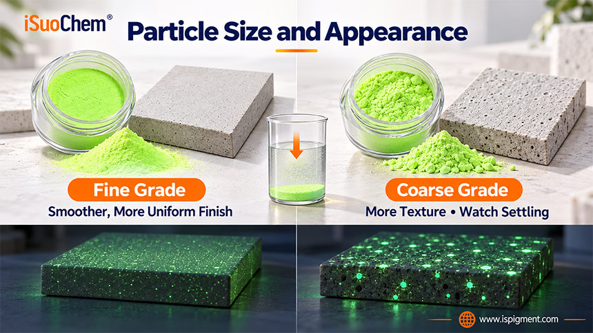 Glow Powder Particle Size And Appearance